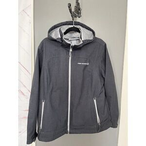 Free country xxl black hooded coat jacket with fleece